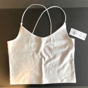 Abercrombie white cropped strappy tank